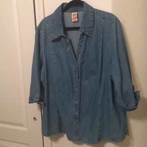 Snap front Denim blouse